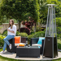 Legacy Heating Commercial Bronze Quartz Glass Tube Patio Outdoor Propane Heater For Backyards, Decks And Restaurants (SAK89210)