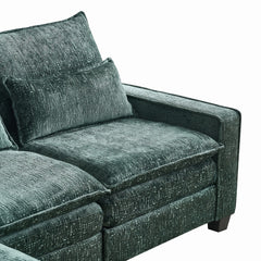 Modern Comfy Chenille L Shaped Sectional Sofa with Movable Ottoman