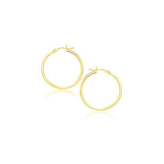 14k Yellow Gold Polished Hoop Earrings (20 mm)
