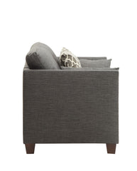 Laurissa Light Charcoal Linen Chair With 3 Pillows