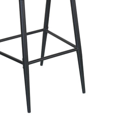 Outdoor Bar Height Metal Frame Counter Stools with Scallop-shaped Backrest & Water-resistant Cushions - Set of 2