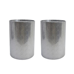 Modern Round Accent Table With Hammered Surface