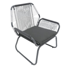 Set of 2 Woven Rattan Outdoor Club Chairs with Cushions