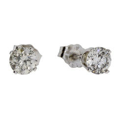 1.00ct Diamond Stud Earrings 14KT White Gold
