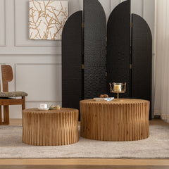 Vintage Fashion Style Cylindrical Nesting Coffee Table Set