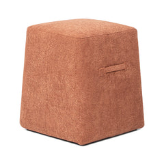 Oliver 16' Tapered Square Upholstered Ottoman in Spice Orange Fleeced Teddy