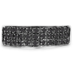 0.35 Carat Genuine Black Diamond .925 Sterling Silver Ring
