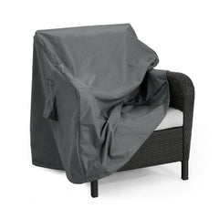 Outdoor Shield Patio Club Chair Cover in Dark Gray Fabric - 36 Inches