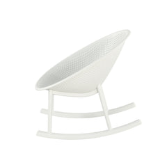 Modern Gable Rocking Chair Set of 2 in White Plastic with Weather-Resistant Features