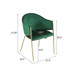 Modern Upholstered Dining Chair With Plush Velvet and Metal Frame