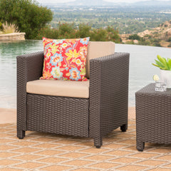Puerta Club Chair MP1 Outdoor Comfort Weather-Resistant Cushions Mixed Black Faux Rattan