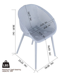2 Piece Durable Single Chair With Hollow Out Design