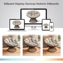 Ergonomic Wicker Chair with Cloud Density Cushion and Swivel