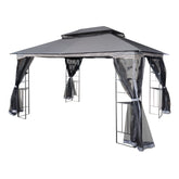 13 x 10 ft Patio Gazebo Tent with Ventilated Double Roof and Mosquito Net