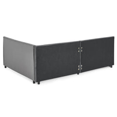 Full Size Upholstered Tufted Bed Frame with Two Drawers