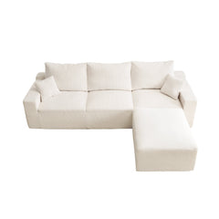 110" L-Shaped Sectional Sofa Full-Compression 3-Seater Cloud Couch with Chaise
