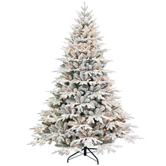 7.5ft Pre-Lit Flocked Artificial Christmas Tree