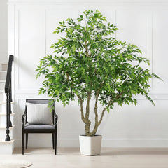 7FT Artificial Banyan Tree Realistic Silk Leaves
