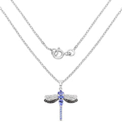 1.93 Carat Genuine Tanzanite and White Topaz .925 Sterling Silver Pendant