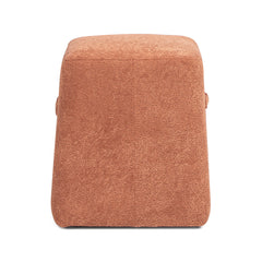 Oliver 16' Tapered Square Upholstered Ottoman in Spice Orange Fleeced Teddy