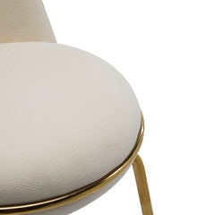 Rio Claro Indoor Metal Upholstered Barstool with Gold Finished Frame and Beige Upholstery Set of 2