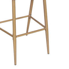 Outdoor Bar Height Aluminum Frame Counter Stools with Scallop-shaped Backrest & Water-resistant Cushions