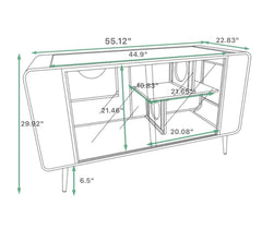 55.12' Spacious Cat House with Tempered Glass (White)