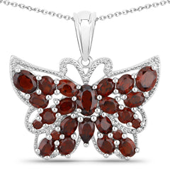 4.90 Carat Genuine Garnet .925 Sterling Silver Pendant