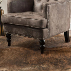 Vitality Club Chair with Button-Tufted Diamond Stitching and Turned Legs