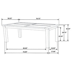Guster Rustic Golden Brown Rectangular Dining Table