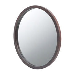 Circle Wall Mirror With Wooden Frame for Living Room