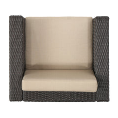 Puerta Club Chair MP1 Outdoor Comfort Weather-Resistant Cushions Mixed Black Faux Rattan