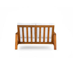 Acacia Wood Outdoor Sofa Set for 4 with Cushions and Coffee Table