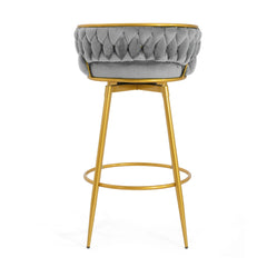 Modern Low Back Upholstered Counter Height Bar Stools (Set of 2)