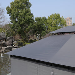 13x10 ft Outdoor Patio Gazebo Canopy Tent with Ventilated Double Roof and Side Wall
