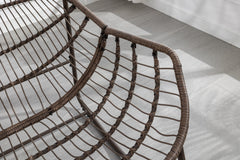 Outdoor Rattan Rocking Chair with Padded Cushion