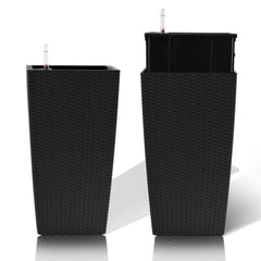 Pack of 2 Square Planters with Automatic Watering System