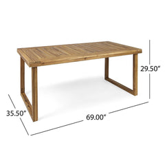 Outdoor Acacia Wood 7-Piece Dining Set with Cushions