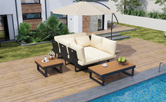 Outdoor Sectional Sofa Set with Adjustable Reclining Seats