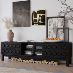 Media Console With 4 Drawers And Cable Management