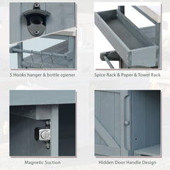 K&K Outdoor Kitchen Island, Rolling Bar Cart & Storage Cabinet