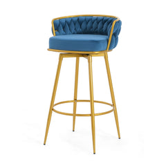 Modern Low Back Upholstered Counter Height Bar Stools (Set of 2)