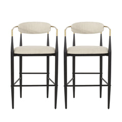 Upholstered Bar Stools With Backs For Kitchen Island (Set of 2)