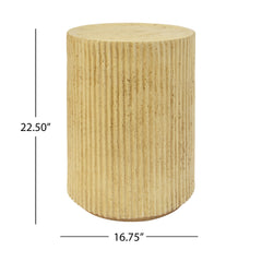 Cylindrical Outdoor Side Table Antique Brown MGO