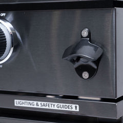 Castelle Flame Premium Black Stainless Steel 4-Burner Gas Grill With Rotisserie Kit (SAK48157)