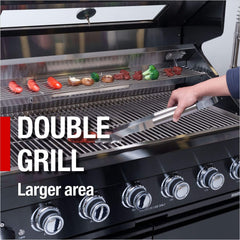 Castelle Flame Premium Black Stainless Steel 4-Burner Gas Grill With Rotisserie Kit (SAK48157)