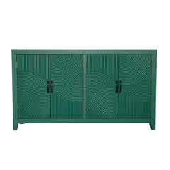 59in Green Accent Cabinet with 4 Doors Mid Century Modern Buffet