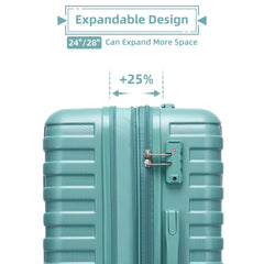 Luggage Sets 6 Piece with Duffel Bags Hardside Expandable Suitcases with Spinner Wheels Misty Blue