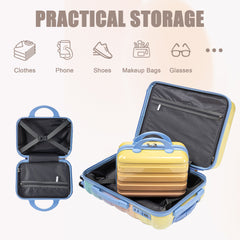 14'/20' 2-Piece PC Spinner Wheel Luggage Set in Gradient Blue and Yellow