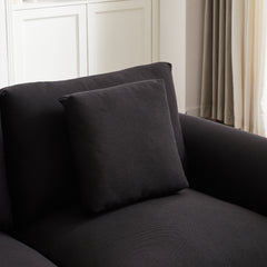 102.2 Inch Combination Sofa Modular Sofa with Ottoman Black
